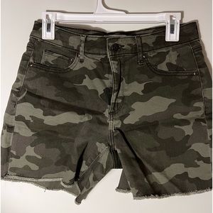 Green camouflage shorts